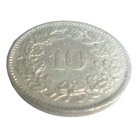 Moneda Suiza 10 Rappen 1970