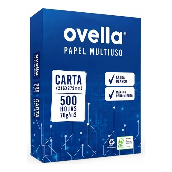 Resma Papel Tamaño Carta Ovella 500 Hojas 70 Grs