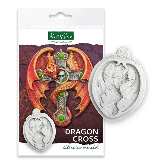 Katy Sue Molde Silicona Dragon Cross Para Manualidad Pastel
