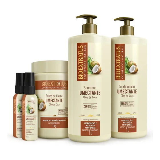 Umectante Shampoo, Condicionador, Banho Creme E Óleo Cremoso