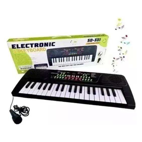 Teclado Musical Piano Con Micrófono A Corriente 37 Teclas