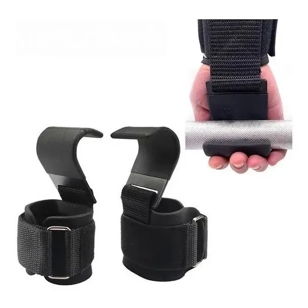 Gancho Acero Guante De Levantamiento De Pesas Straps Muñecas