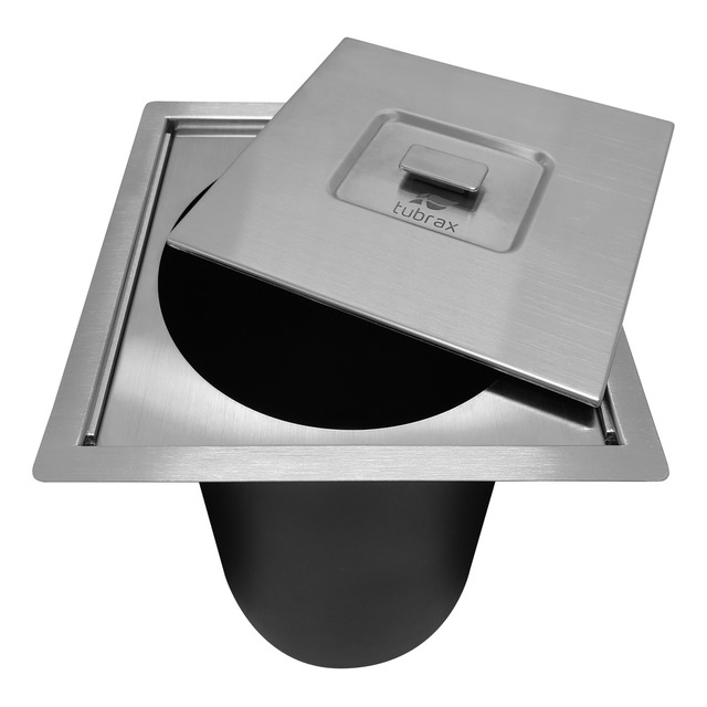 Lixeira Pia Cozinha Embutir Inox Quadrada 5 Litros Tubrax Lixeira Pia Cozinha Embutir Inox Quadrada 5 Litros Tubrax