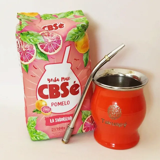 Kit Inicio: Yerba Mate 500 Grs + Mate Acero + Bombilla Tkp