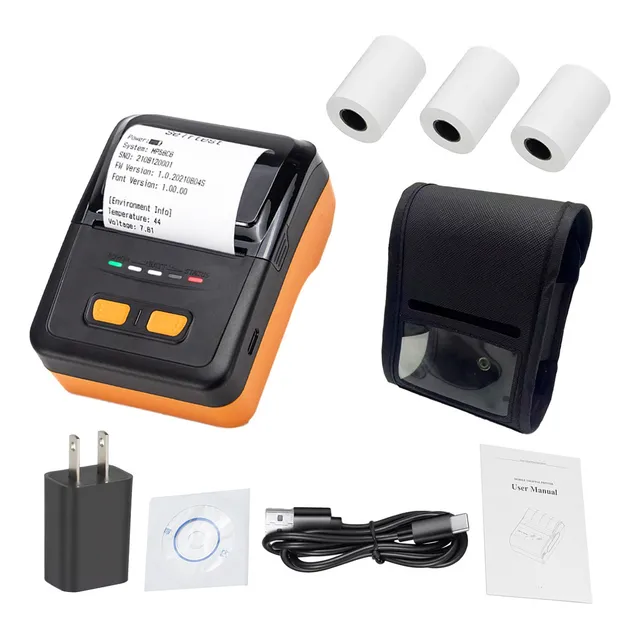 Impresora Térmica De Tickets Bluetooth Portátil 58mm Y Funda