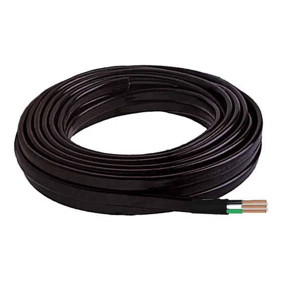 70mts Cable Uso Rudo Plano Para Bomba Sumergible 3x12 Argos Cubierta Negro