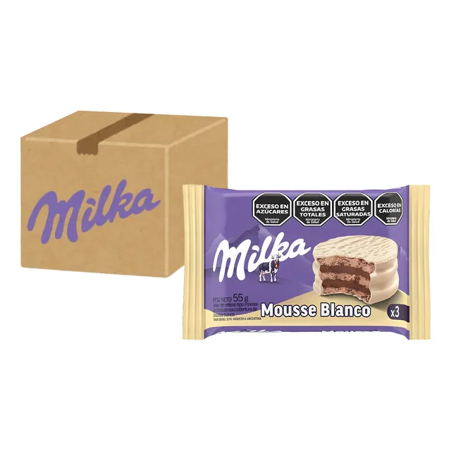 Alfajor Milka Mousse Triple Chocolate 55gr Caja X36 Unidades