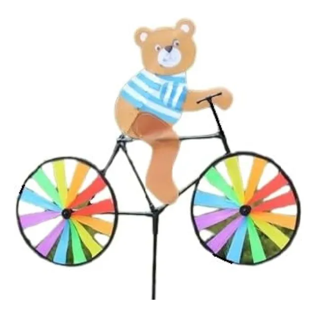 Oso En Bicicleta Molino De Viento Niños Tumba Jardín Decorar