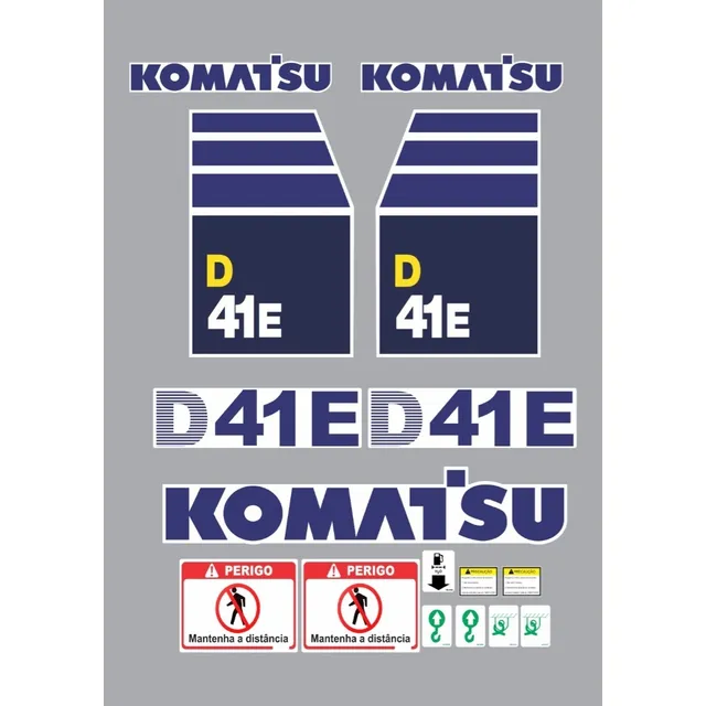 Kit Adesivos Compatível Trator Komatsu D41 E + Etiquetas
