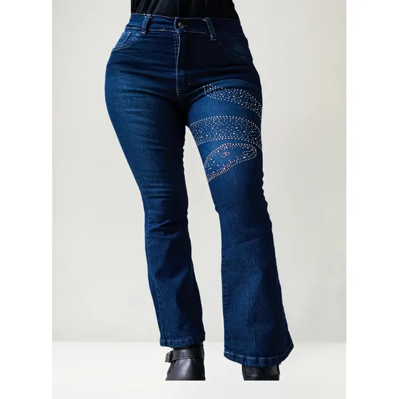 Jeans De Diseño Talles Especiales Strass Piedras Oxford