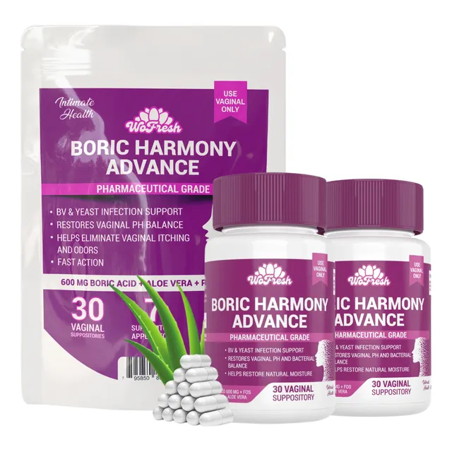 Óvulos Acido Bórico Con Prebioticos Y Aloe Vera 800mg Vaginales Wofresh 100% Puro Americano Pack X 2