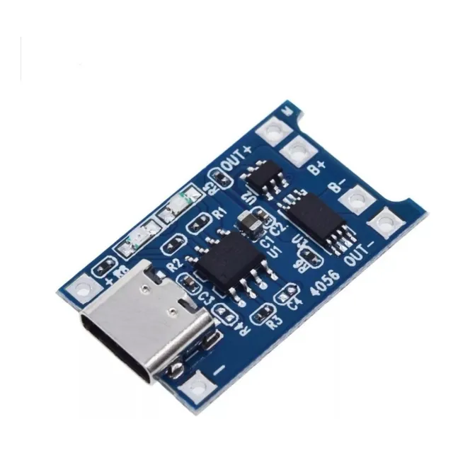 Modulo Carga Tipo C Bateria De Litio Tp4056 18650 100 Pzas.