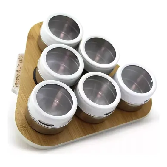 Especiero X6 Triangulo Iman Tapa Acero