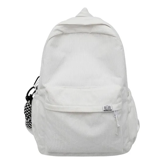 Mochila Simples Veludo Preto Para Mulheres Estudantes Univer