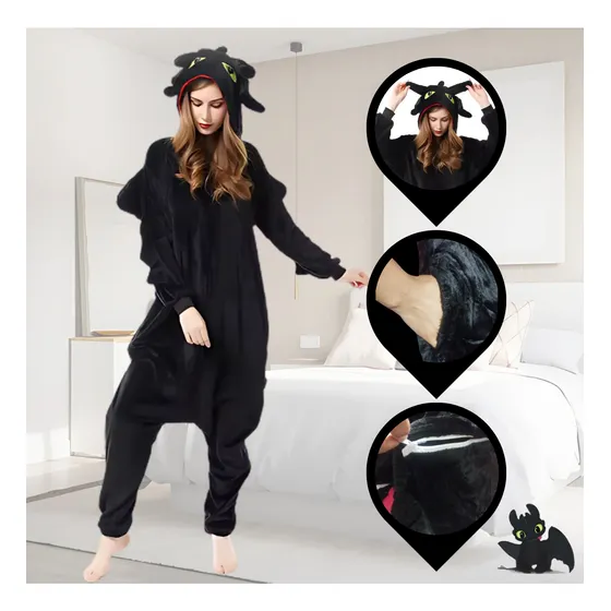 Pijama Mameluco Dinosaurio Chimuelo Cosplay Disfraz Unisex A