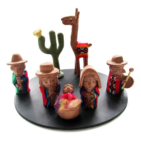 Pesebre Navideño Norteño Olla Artesanal Cerámica Mamakolla