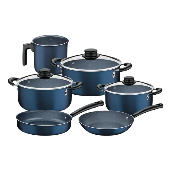 Set Juego De Ollas 9 Piezas Tramontina Cookdesign Bateria Color Azul