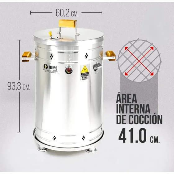 Asador Ahumador Barril Grande Acero 60.2cm X 93.3 Cm Alto