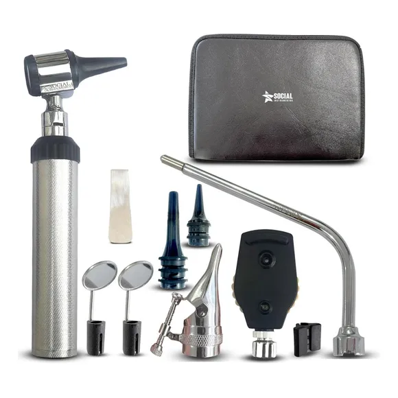 Kit Diagnostico Otoscopio Oftalmoscópio Profissional
