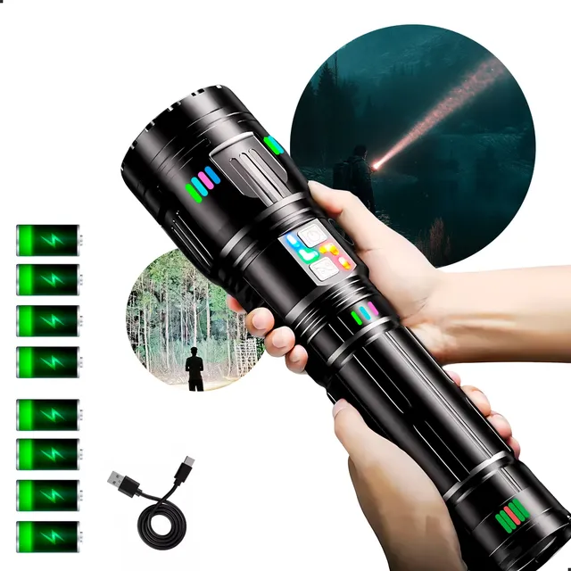 Lanterna Tática Titanium Led Laser Canhão Luz Mais Potente