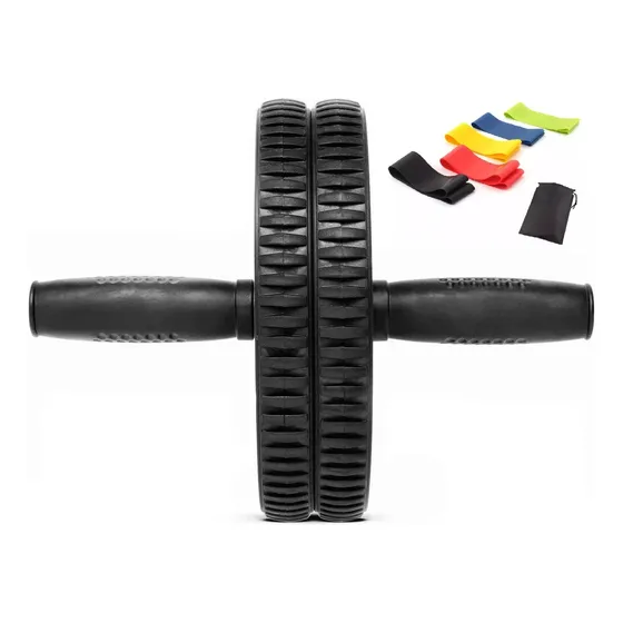 Rueda Abdominal Doble  + Alfombra + Banda Entrenamiento 