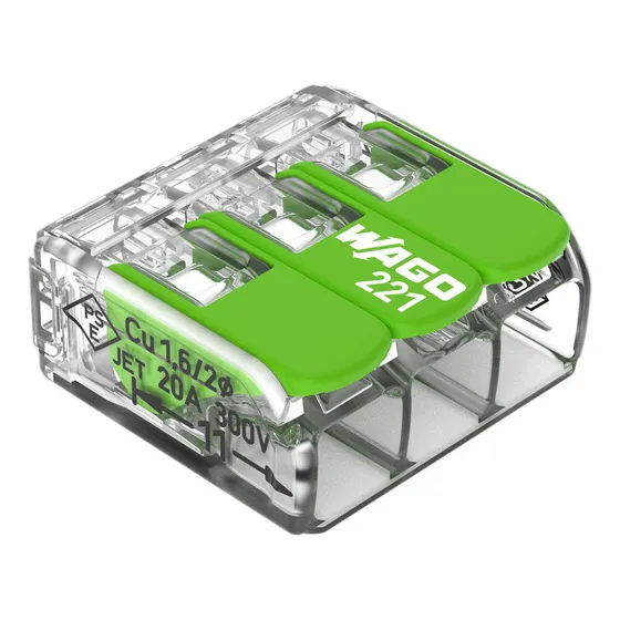 Conector De Empalme Eléctrico De Palanca De 3 Polos, 50 Pzas