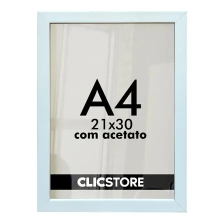 Kit 5 Molduras Quadros A4 Certificados Acetato 21x30cm Cor Branco