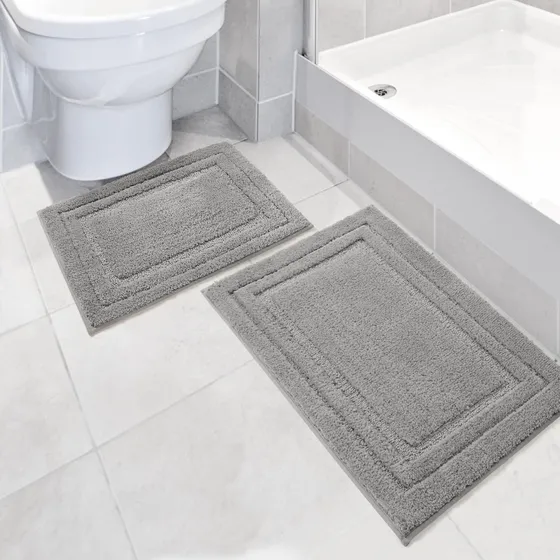 Homeidea Juego Alfombra Baño 2 Pieza Color Gris Para Suelo X