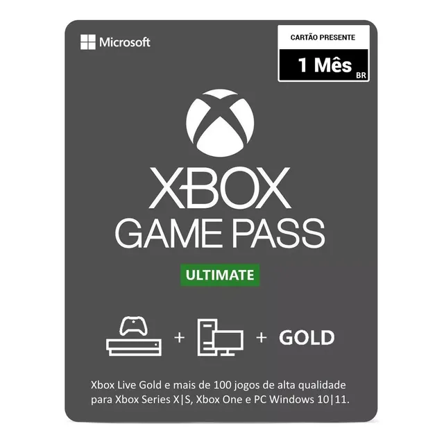 Xbox Game Pass Ultimate Assinatura 1 Mês Código 25 Dígitos