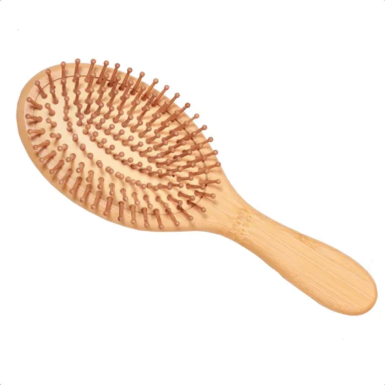 Escova Cabelo Eco Durável Antibacteriano Bambu Madeira