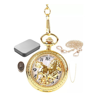 Reloj De Bolsillo Analogico A Bateria Caballo Dorado Reloj De Bolsillo Analogico A Bateria Caballo Dorado