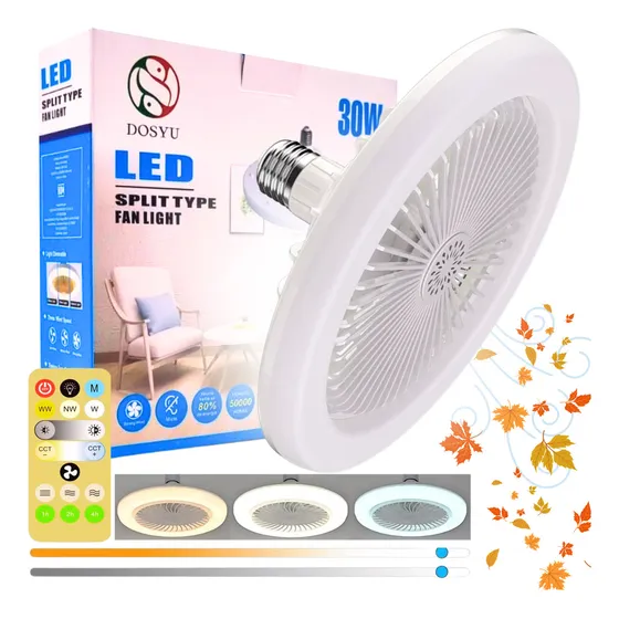 Ventilador De Techo Moderno Silencioso Con Luz Led Y Control Remoto De 3 Velocidades Dimeable Temporizador Con Base E27 Con 3 Velocidades Luz Blanco Frio Blanco Calido Y Luz Natural Abanico Potente
