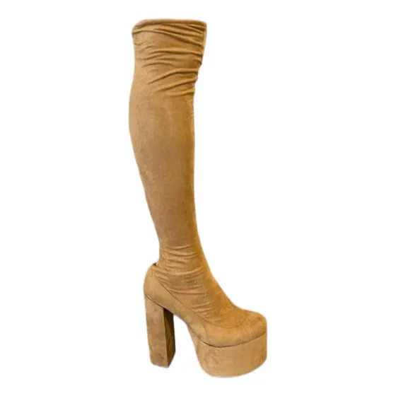 Bucaneras Botas Largas Con Plataforma Elastizada Medias