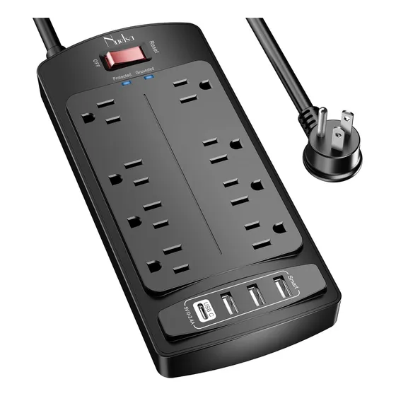 Multicontacto 8 Salidas Y 4 Puertos Usb Excelente Calidad
