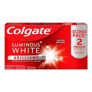 Pasta Dental Blanqueadora Colgate Luminous White 2x100ml C/u Pasta Dental Blanqueadora Colgate Luminous White 2x100ml C/u