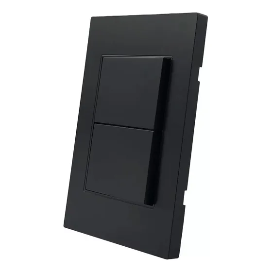 Kit 100 Piezas Placa Negra Apagador 2 Interruptores 3 Vías 15 A 127v Negro