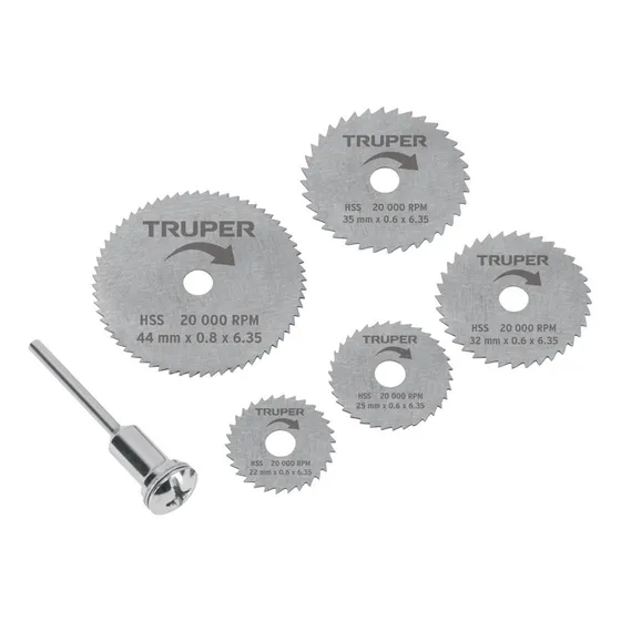 Juego De Mini Discos Sierras P/ Mototool, Truper 102328 Color Gris
