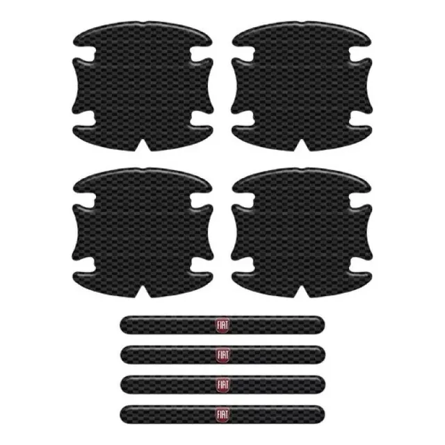 Protector Manijas Y Pestillos Fiat Resinado Carbono