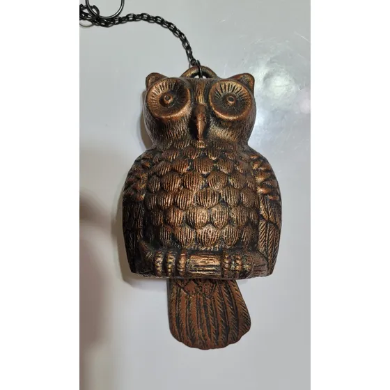 Móvil  Modelo  Buho Con Campana Tiene Sonido En Bronce 28cm
