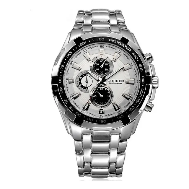 Reloj Curren 8023 Hombre Pulsera Acero Inoxidable Cronógrafo
