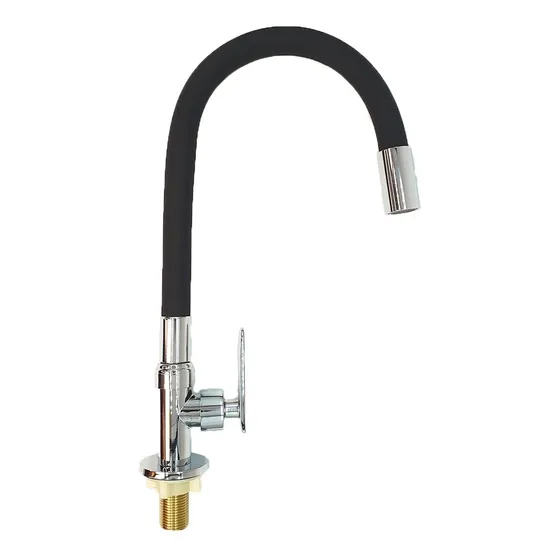 Grifo Llave Lavaplatos Cuello Flexible Negra