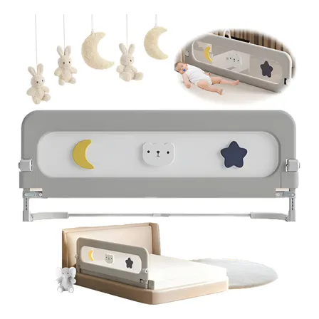 Grade De Proteção Cama Box Bebe Protetor De Cama 120x60 Cinza Grade Para Cama Proteção Para Idosos Bebê Crianças E Adultos Cair Da Cama King Cama Solteiro Segurança Antequeda