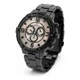 Relógio Masculino Preto Analogico Ponteiro Classico Moderno Preto Branco