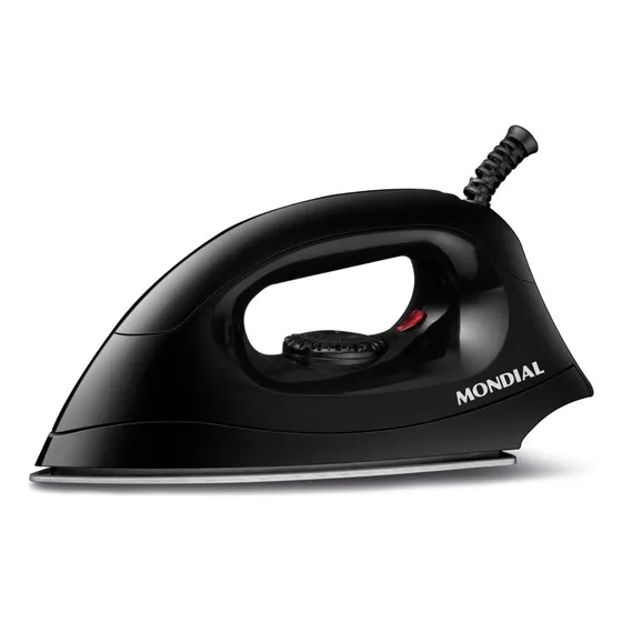 Plancha Seca Mondial Base Aluminio 1000w Negra