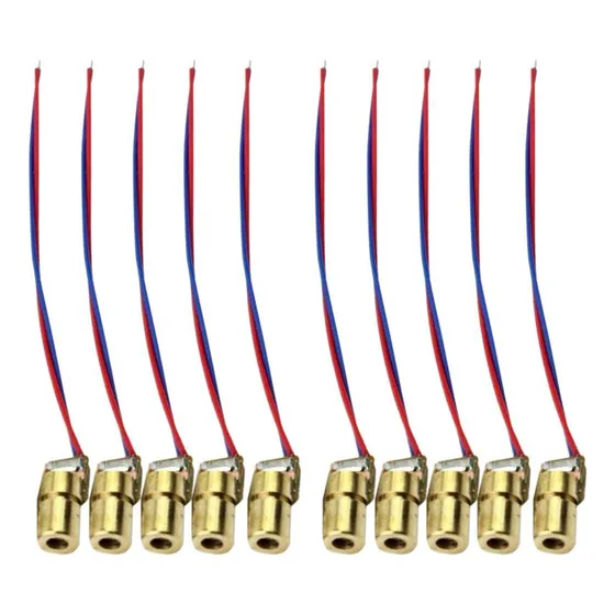 10 Unidades 5v 650nm 6mm 5mw Mini Module Diodo Punto Cabeza
