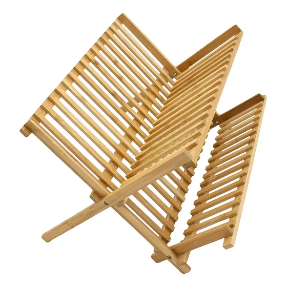 Secaplatos Escurridor Madera Bambú Plegable Extra Grande