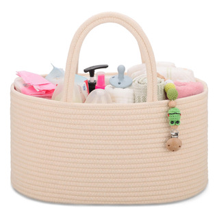 Canasta Organizadora De Cosas De Bebe Cordon Algodon Beige R Canasta Organizadora De Cosas De Bebe Cordon Algodon Beige R