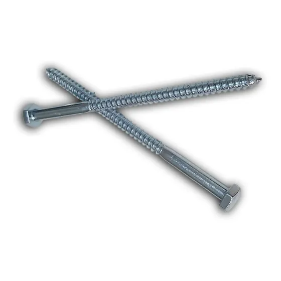100 Tornillos Tirafondo Hexagonal Zincado 1/4 X 3´´ - 76mm