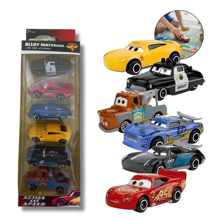 Kit 6 Carrinhos Metal - Relâmpago Mcqueen Carros 3 O Filme Vermelho