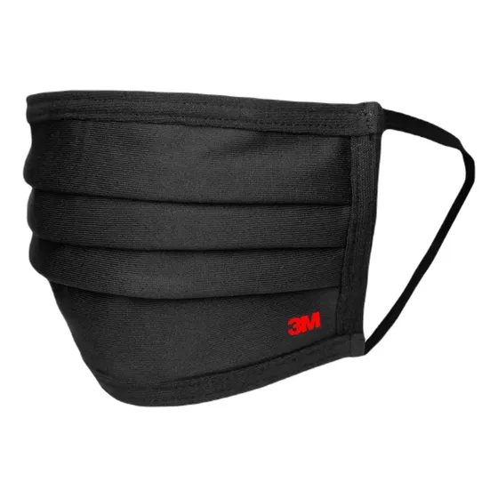 Mascarilla de tela lavable y reutilizable, 3 m, negra, 1 unidad, color negro